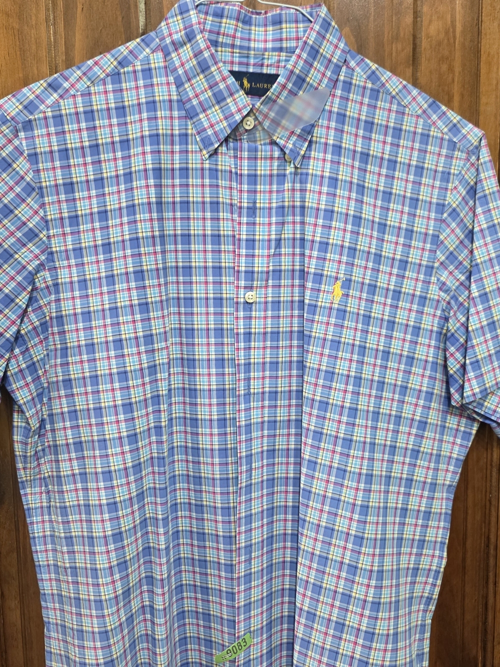 Ralph Lauren Blue Multicolor Plaid Short Sleeve Button-Down Shirt